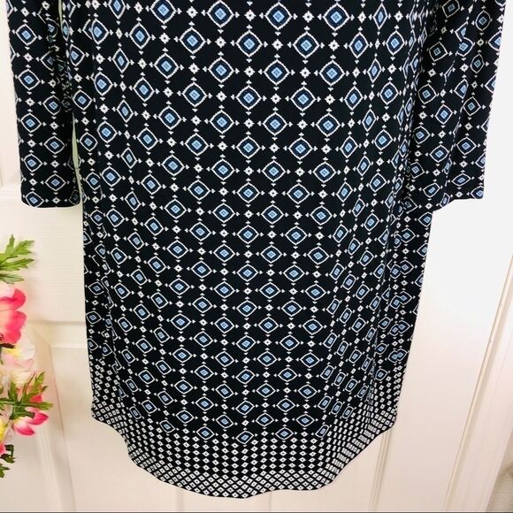 J.Jill Wearever black linear diamond dress small - Picture 3 of 8